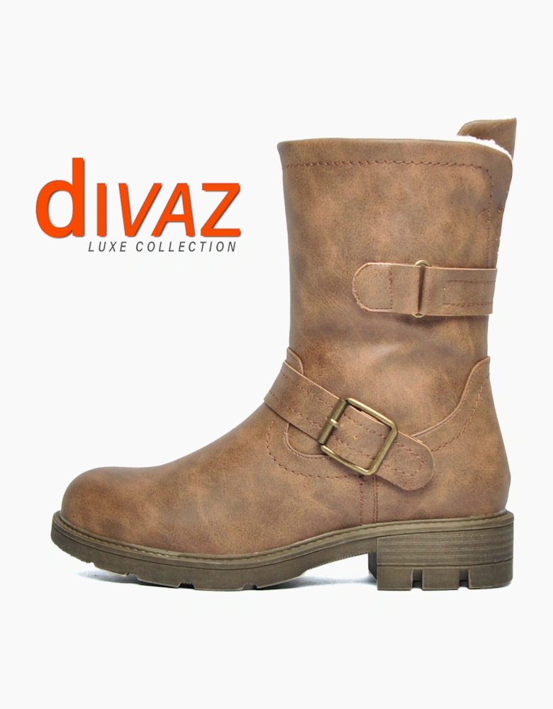 Divaz Luxe Whitney Vegan Womens Boots Brown