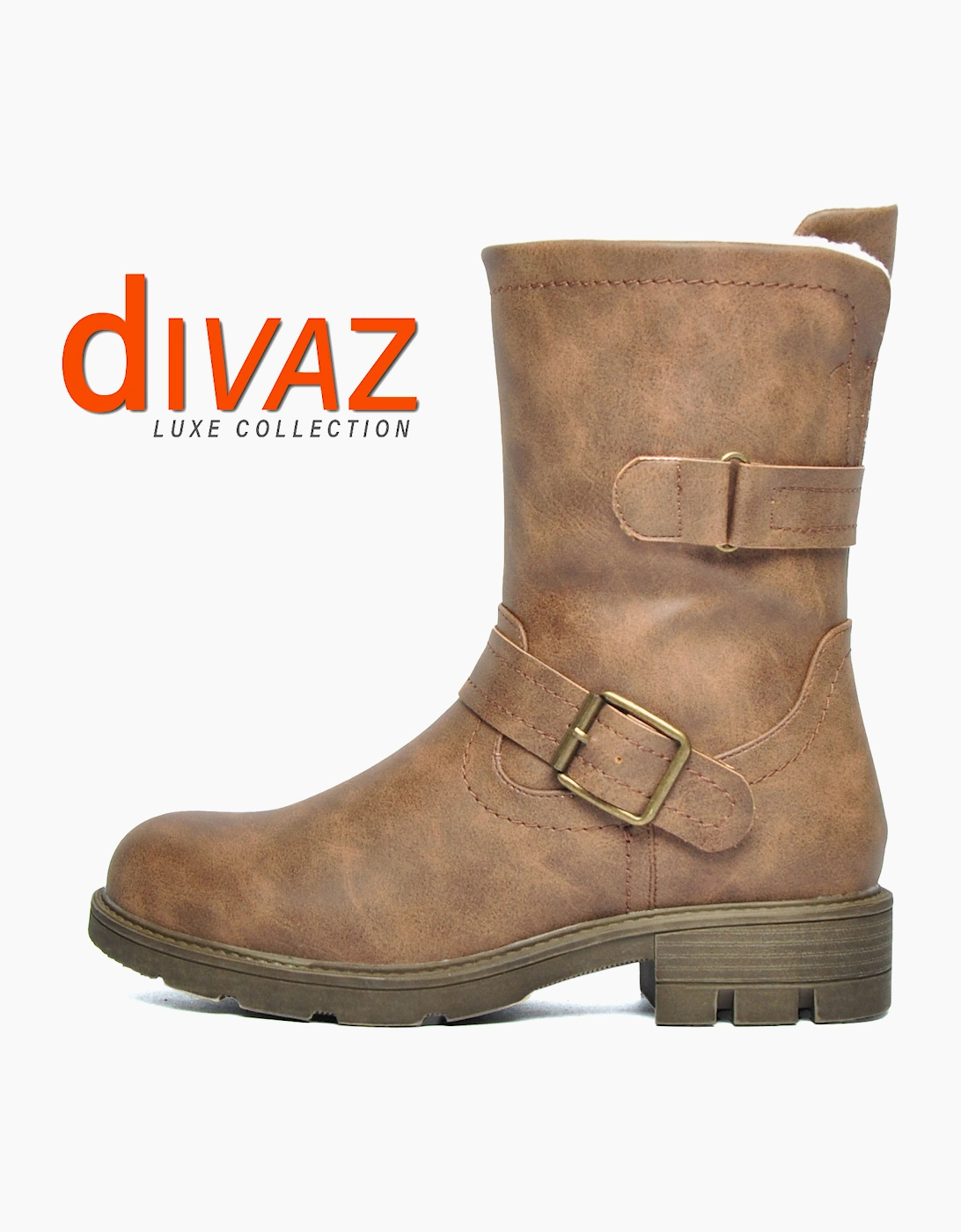Divaz Luxe Whitney Vegan Womens Boots Brown