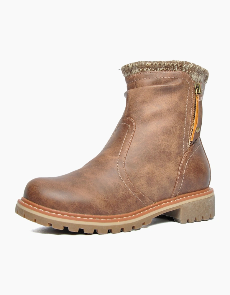 Divaz Luxe Niki Womens Ankle Boots Tan