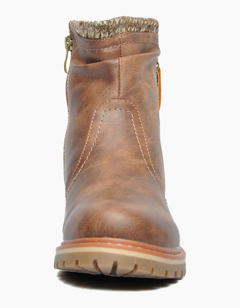 Divaz Luxe Niki Womens Ankle Boots Tan