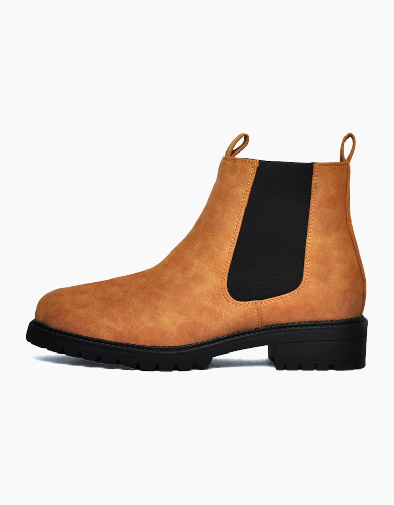 Divaz Luxe Womens Chelsea Fashion Boots Tuscany Tan / Black