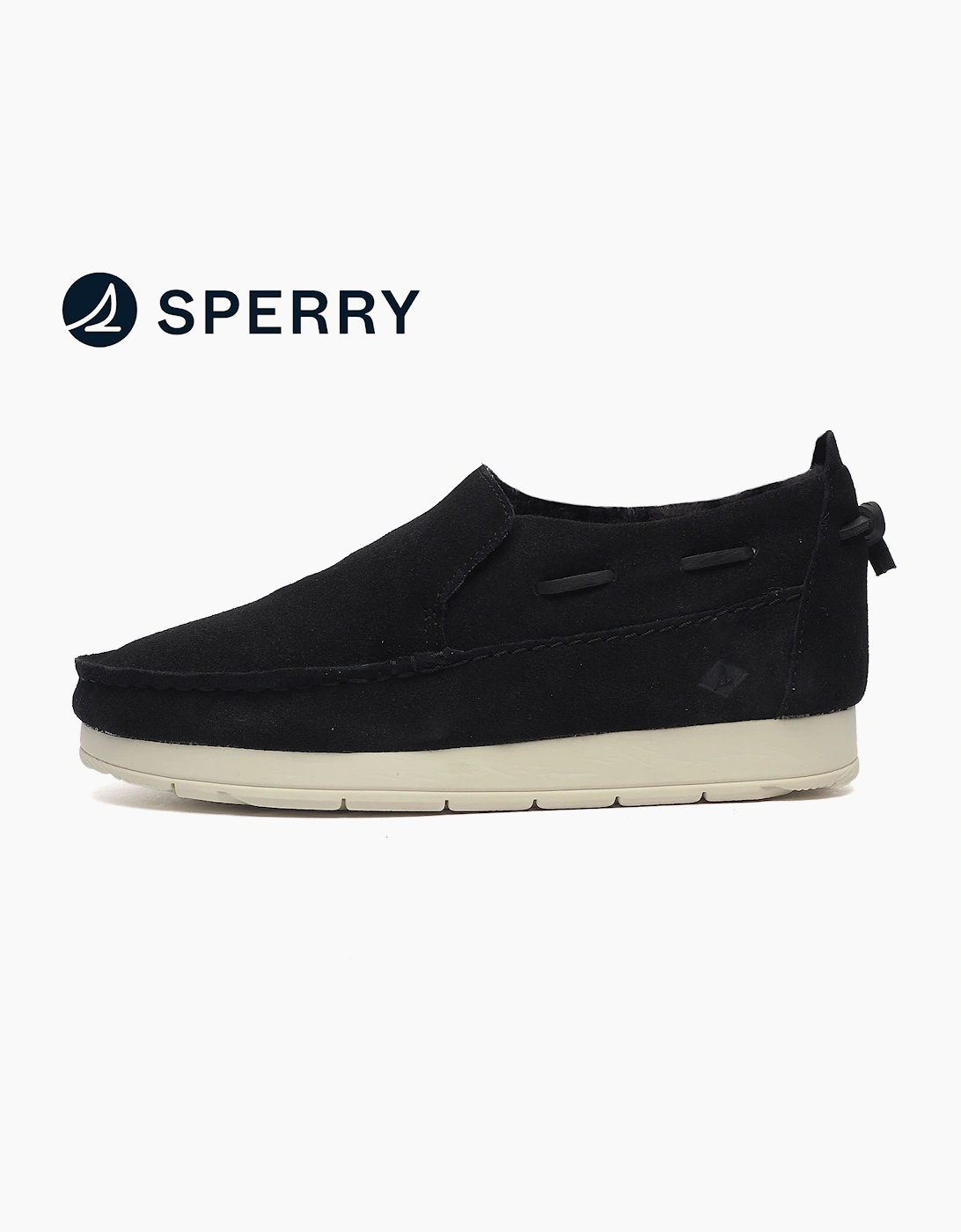 Sperry Moc Sider Suede Womens Black