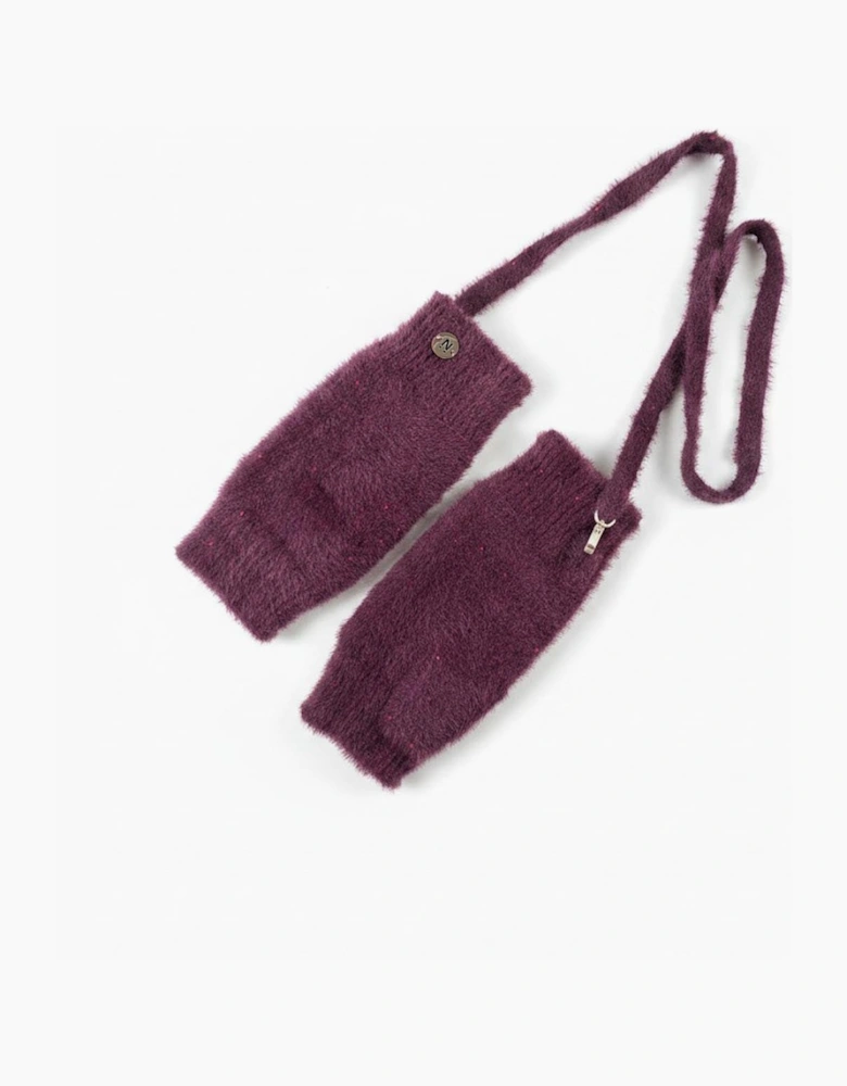 Chadwick Fingerless Mittens - Plum