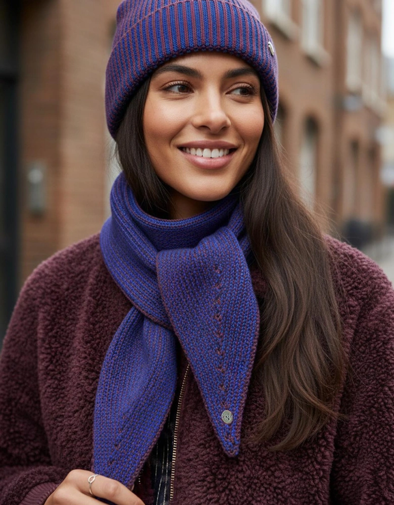Madria Rib Knit Scarf - Blue Mix