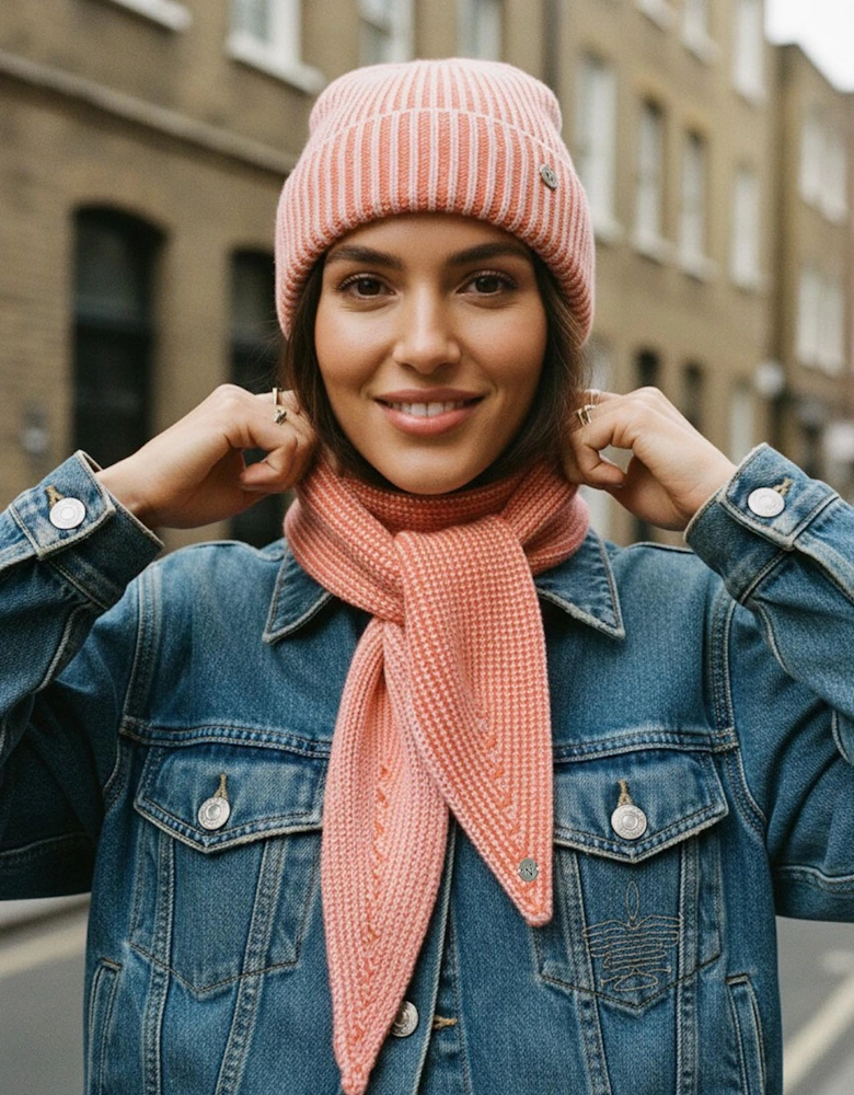 Madria Rib Knit Scarf - Coral Mix