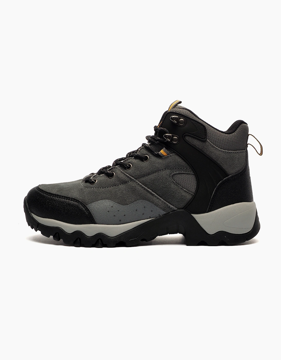 AT Outdoors AT All Terrain Nebraska Mens Leather Hiking Boots Charcoal Grey / Black