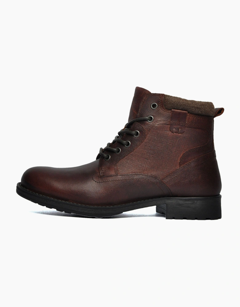 Oaktrak Benson Mens Leather Boots Wood / Tan Brown