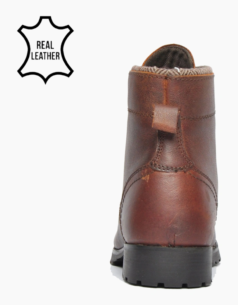 Oaktrak Bates Mens Leather Boots Wood / Brown