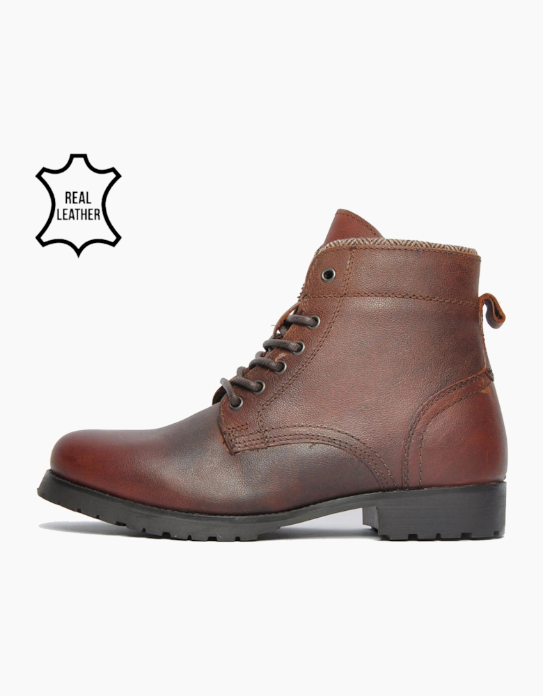 Oaktrak Bates Mens Leather Boots Wood / Brown