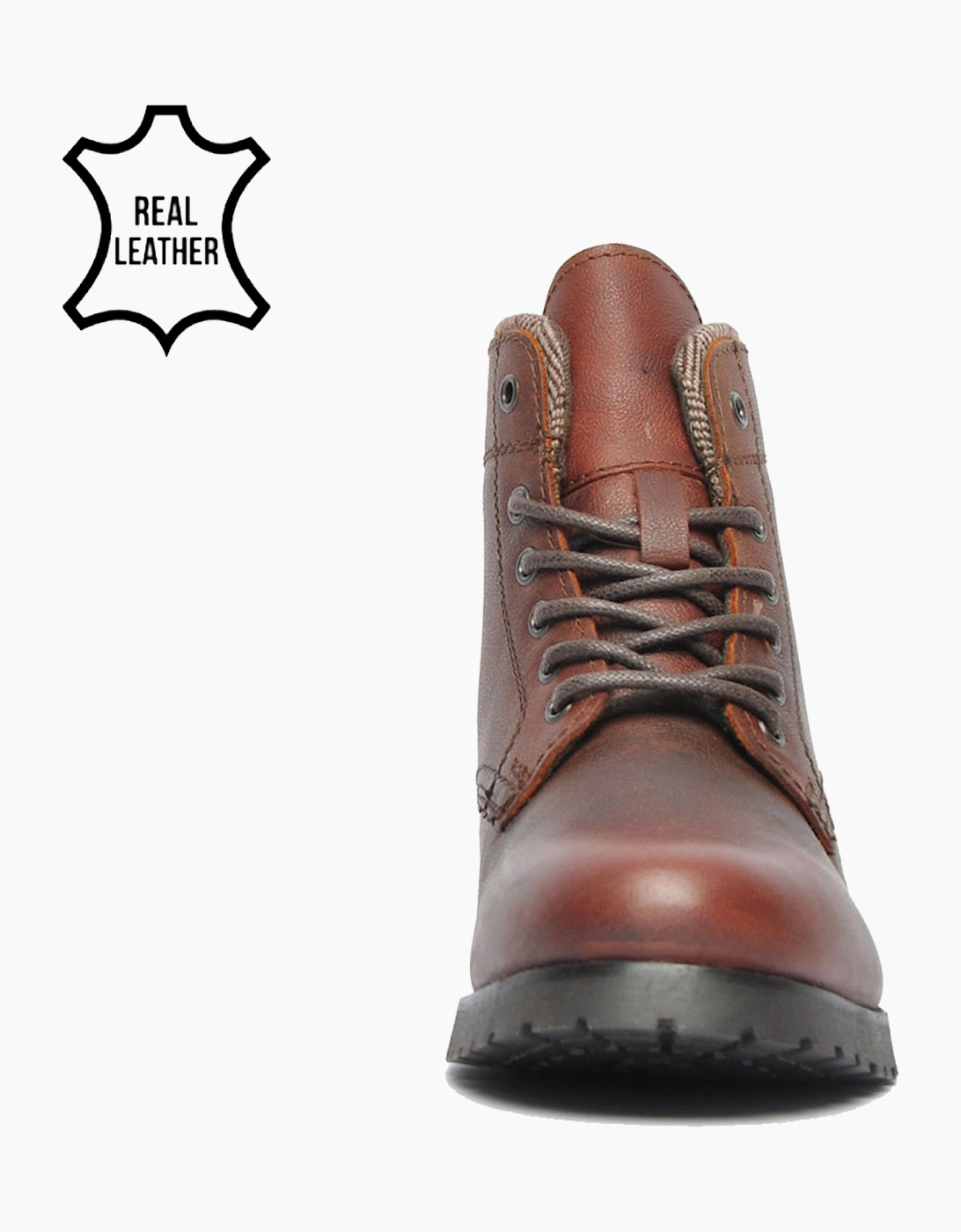 Oaktrak Bates Mens Leather Boots Wood / Brown
