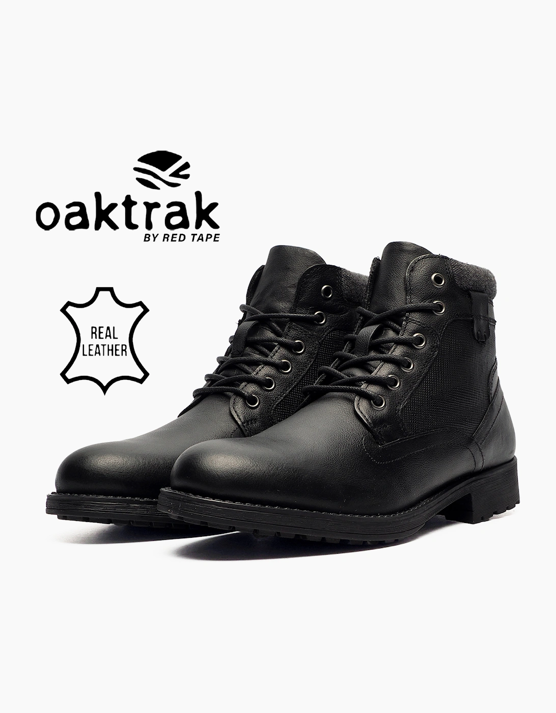 Oaktrak Benson Mens Leather Boots Black