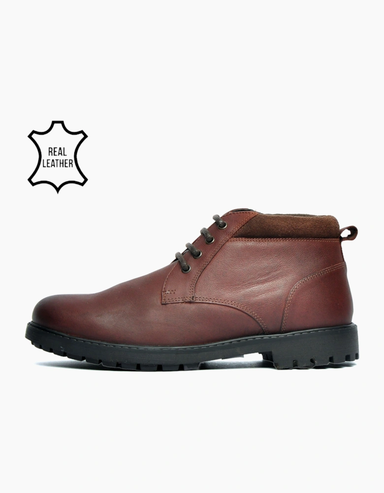 Oaktrak Ballard Mens Leather Boots Rustic Brown