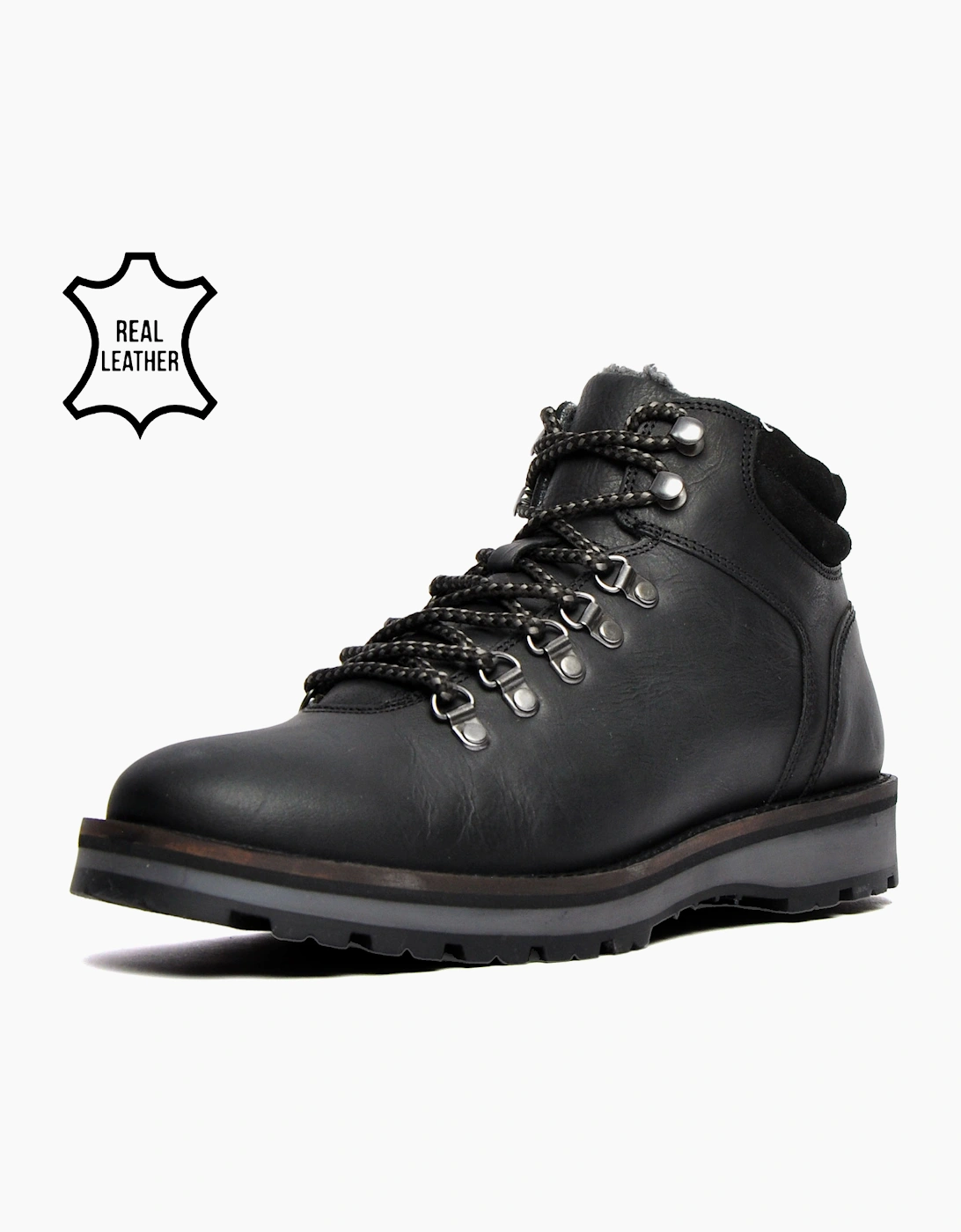 Red Tape Original Mens Leather Boots Black
