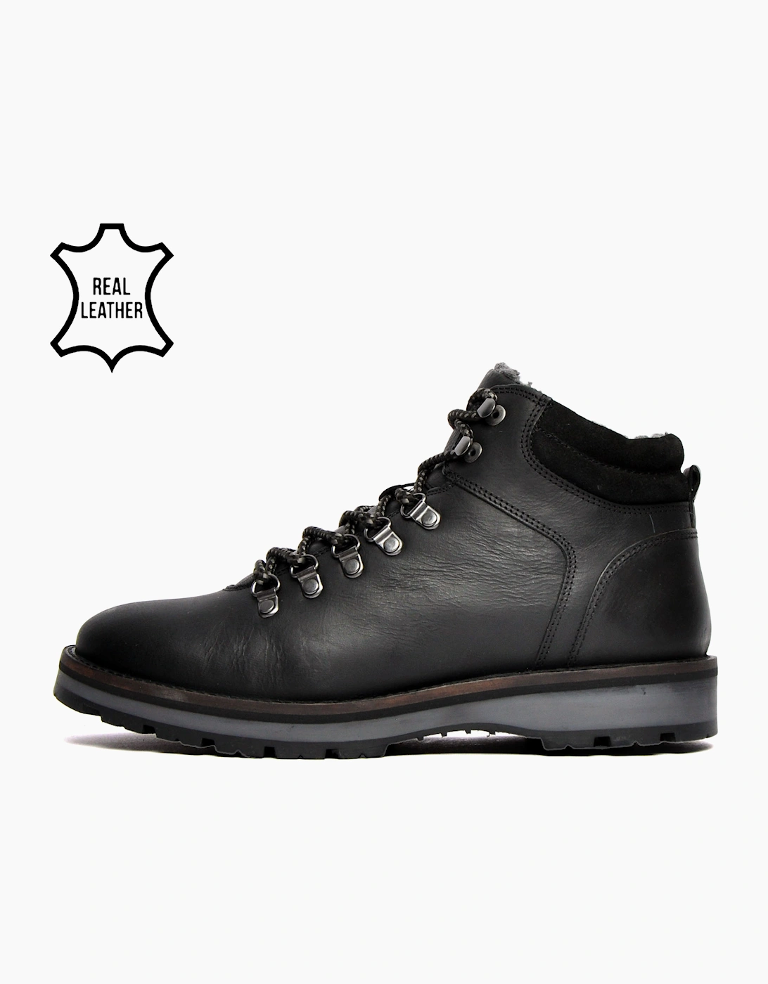Red Tape Original Mens Leather Boots Black