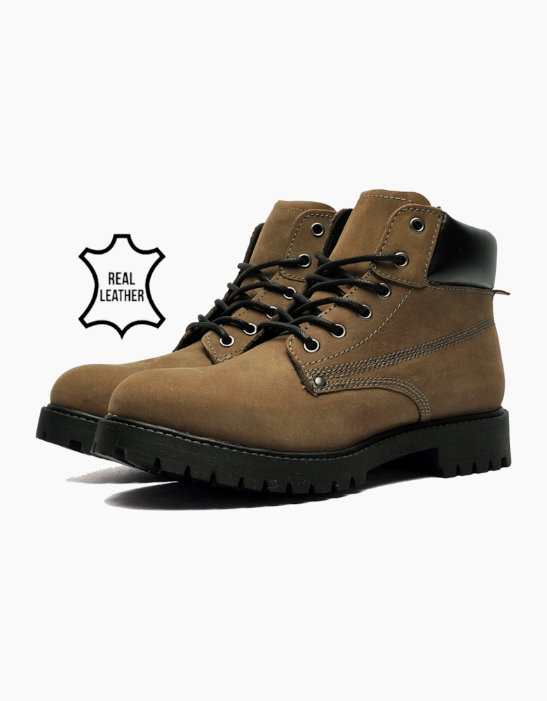 Oaktrak Baxter Mens Leather Boots Grey / Brown Tint