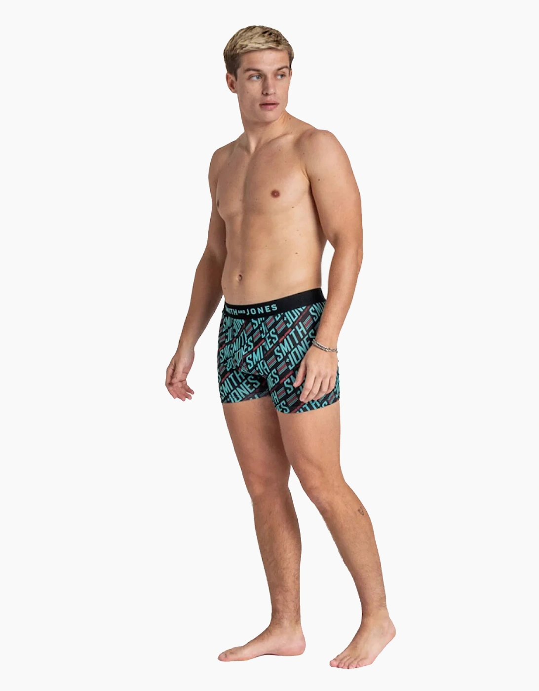 Smith & Jones Taden 7pk Mens Boxer Shorts Black / Red / White / Grey / Green / Pink