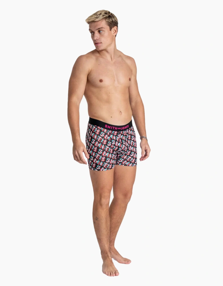 Smith & Jones Taden 7pk Mens Boxer Shorts Black / Red / White / Grey / Green / Pink
