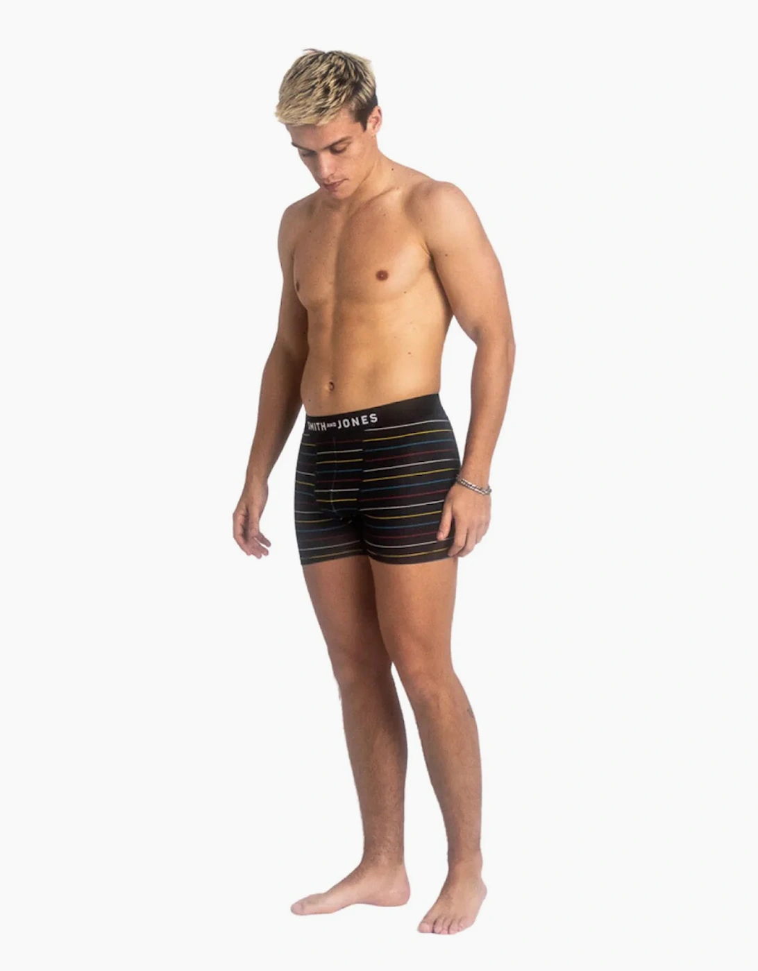Smith & Jones Leland Mens 7pk Boxer Shorts Black