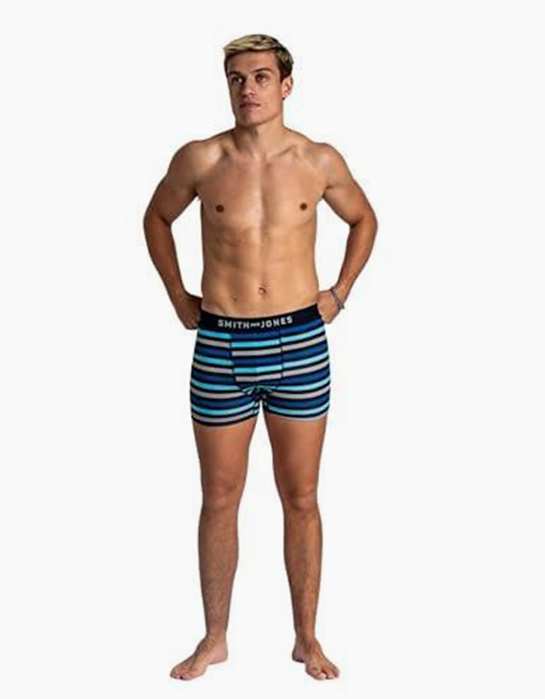 Smith & Jones Lathan 5pk Mens Boxer Shorts Blue / Assorted