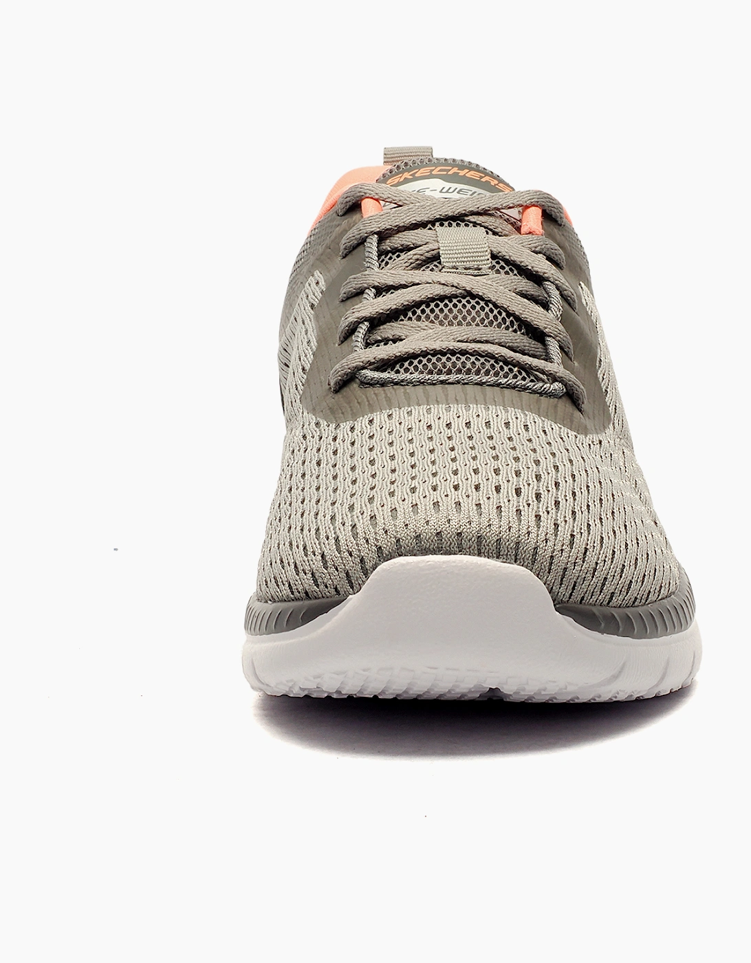 Skechers Quick Path Memory Foam Womens Trainers Grey / Coral