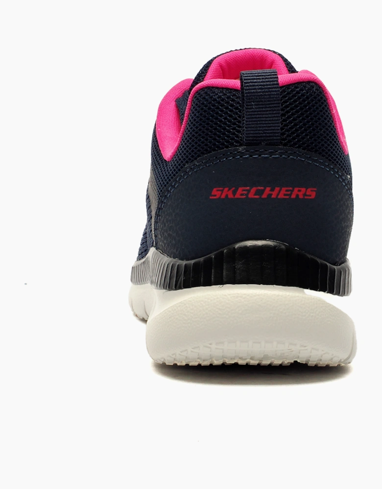 Skechers Quick Path Memory Foam Womens Trainers Navy / Hot Pink