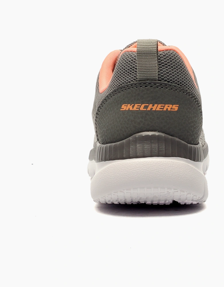 Skechers Quick Path Memory Foam Womens Trainers Grey / Coral