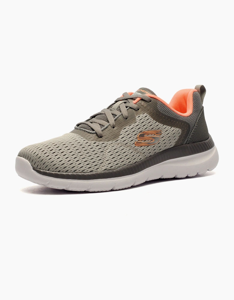 Skechers Quick Path Memory Foam Womens Trainers Grey / Coral