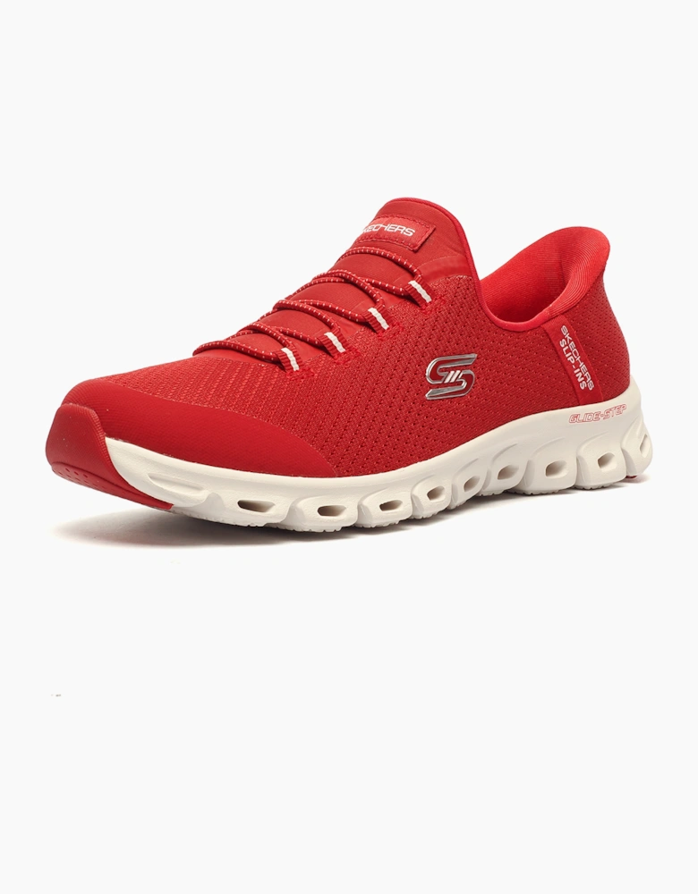 Skechers Glide Hands Free Slip-Ins Womens Memory Foam Trainers Red