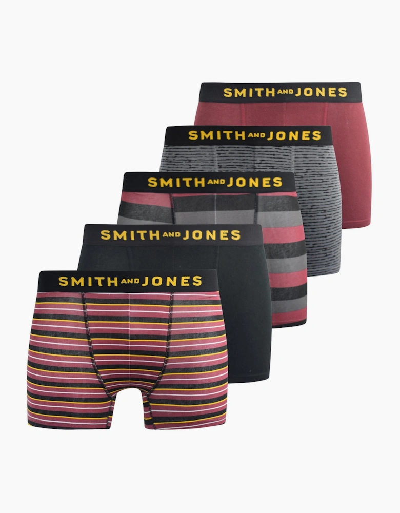 Smith & Jones Kole 5pk Mens Boxer Shorts Multi