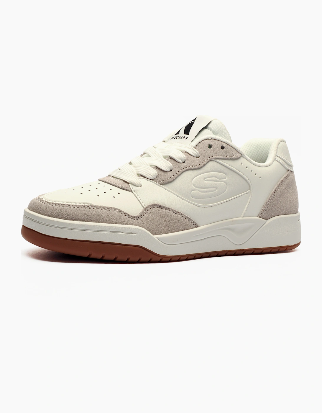 Skechers Los Angeles Mens Memory Foam Trainers White / Grey
