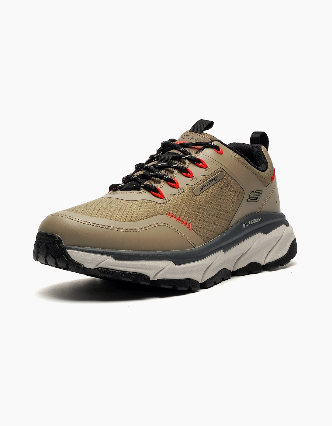 Skechers D'Lux Journey Waterproof Mens Outdoor Shoes Taupe / Black