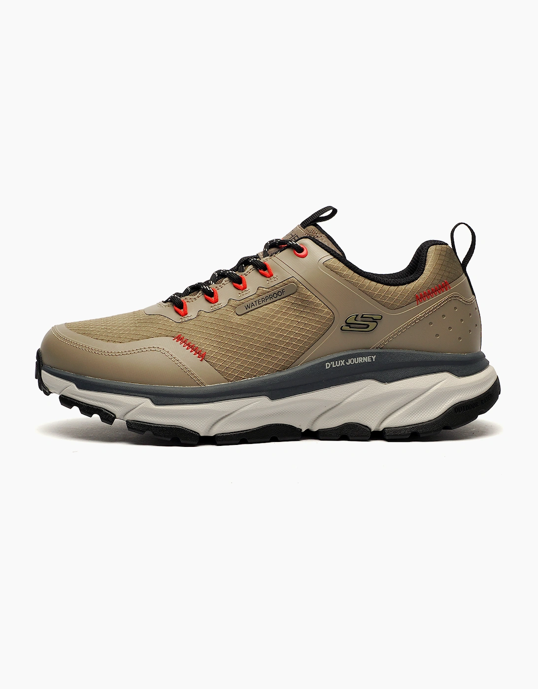 Skechers D'Lux Journey Waterproof Mens Outdoor Shoes Taupe / Black