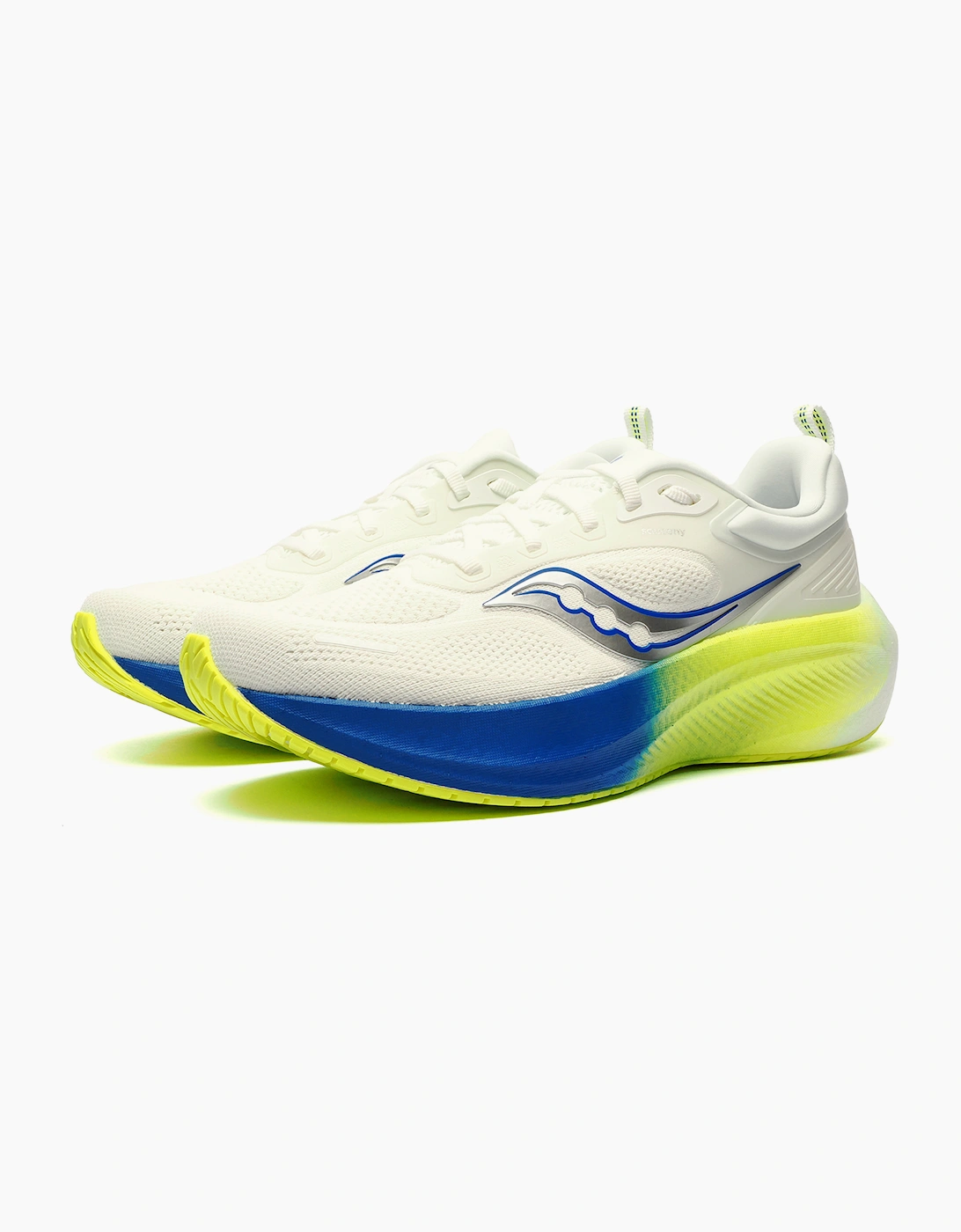Saucony Surge 3 Mens Running Shoes White / True Blue / Yellow Lime