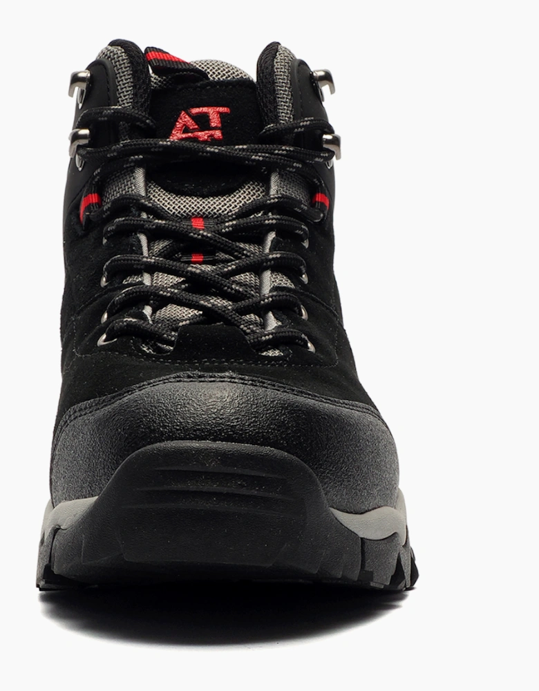 AT Outdoors AT All Terrain Nebraska Mens Leather Hiking Boots Black / Charcoal