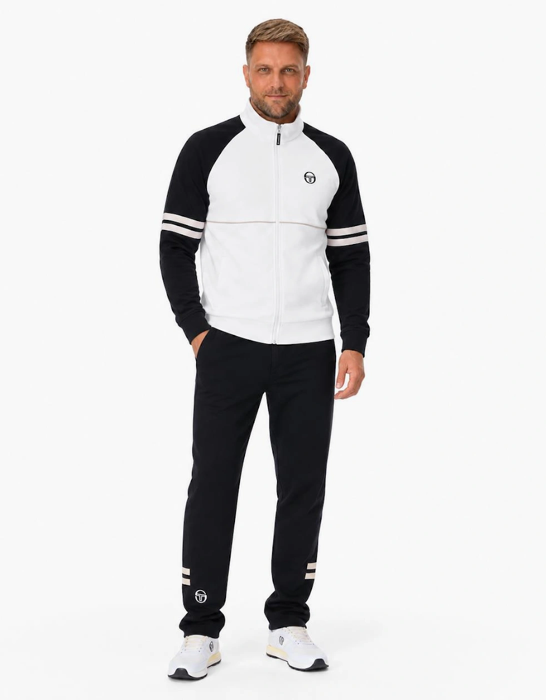 Sergio Tacchini Orion Track Top Jacket Gardenia/Black/Peyote