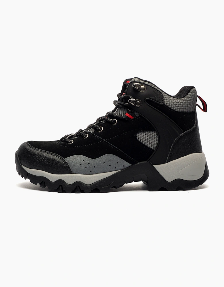 AT Outdoors AT All Terrain Nebraska Mens Leather Hiking Boots Black / Charcoal