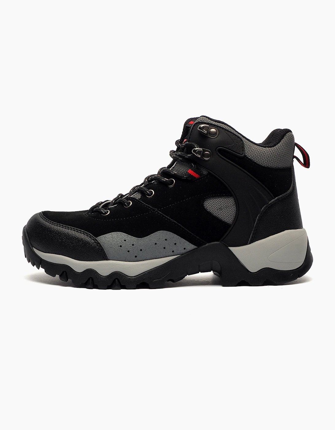 AT Outdoors AT All Terrain Nebraska Mens Leather Hiking Boots Black / Charcoal