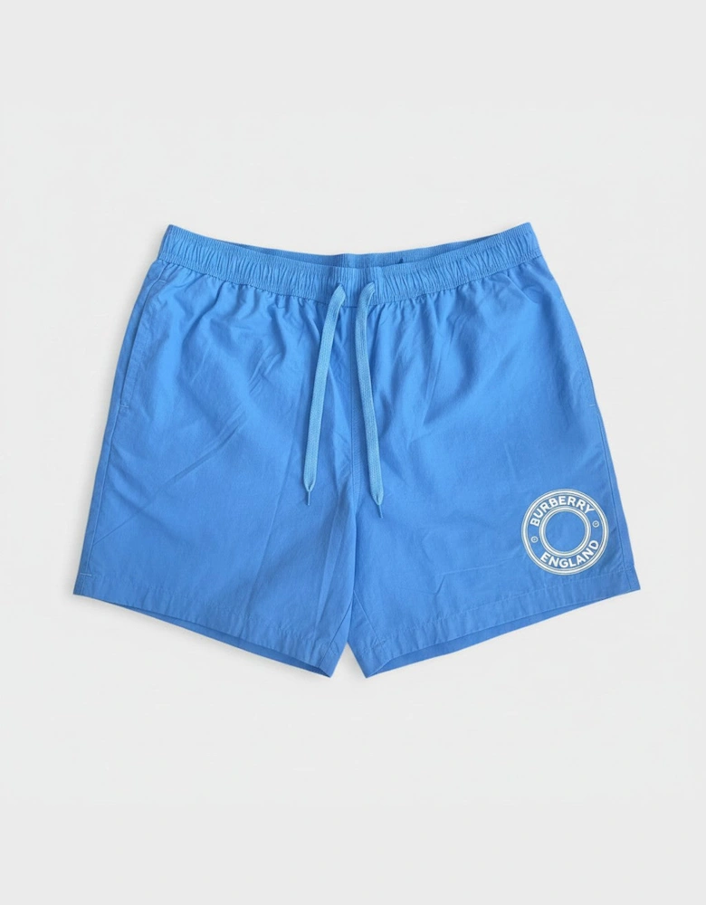 Martin Nylon Logo Swim Shorts Periwinkle Blue