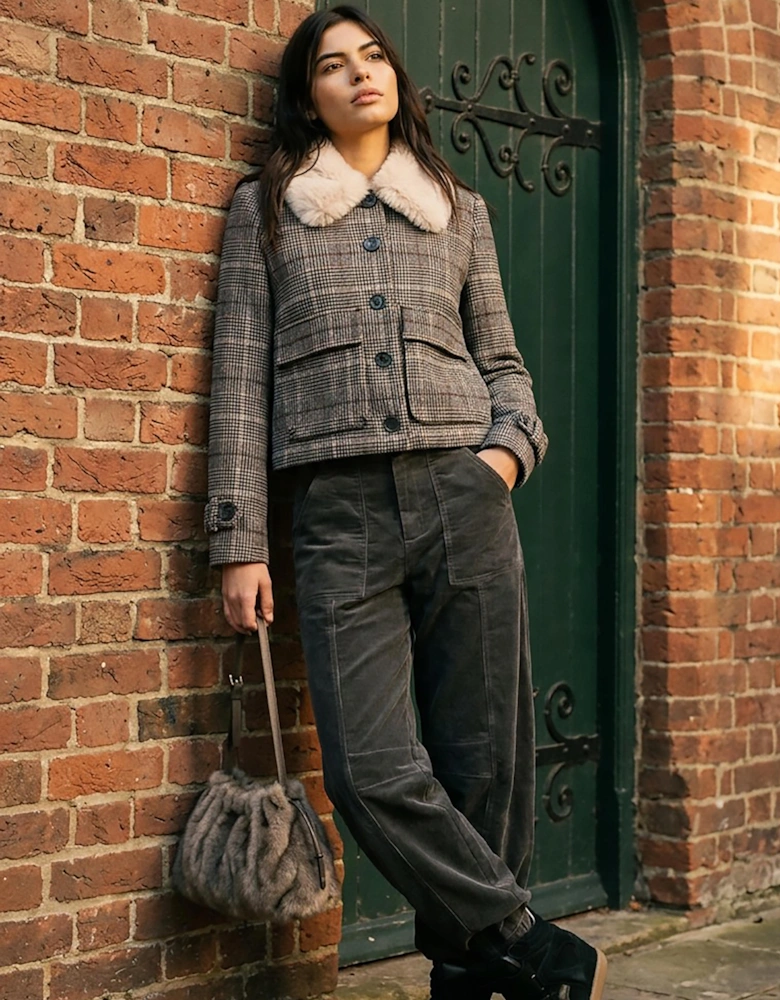 Gisele Wool Check Coat - Multi