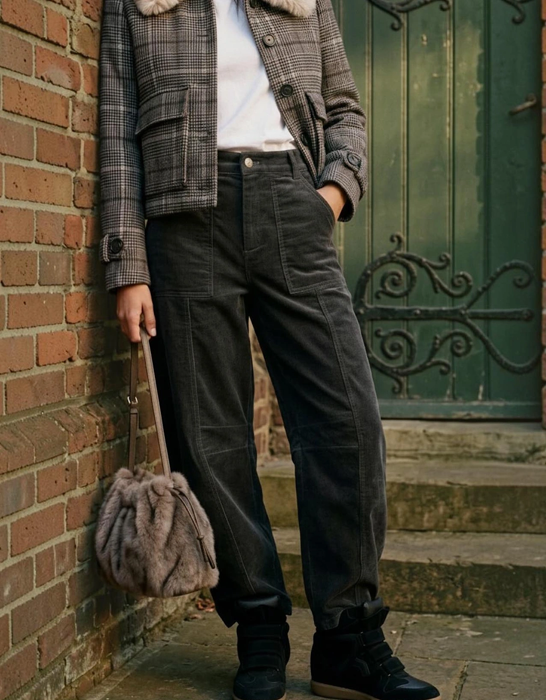 Rosie Corduroy Barrel Jeans - Green