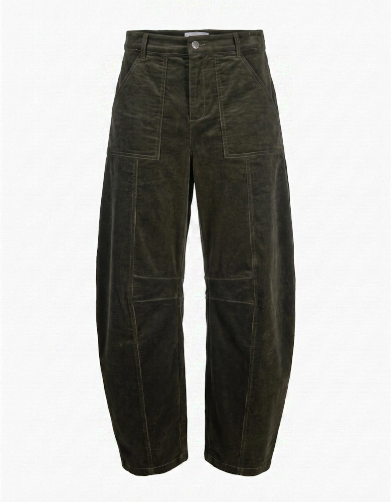 Rosie Corduroy Barrel Jeans - Green