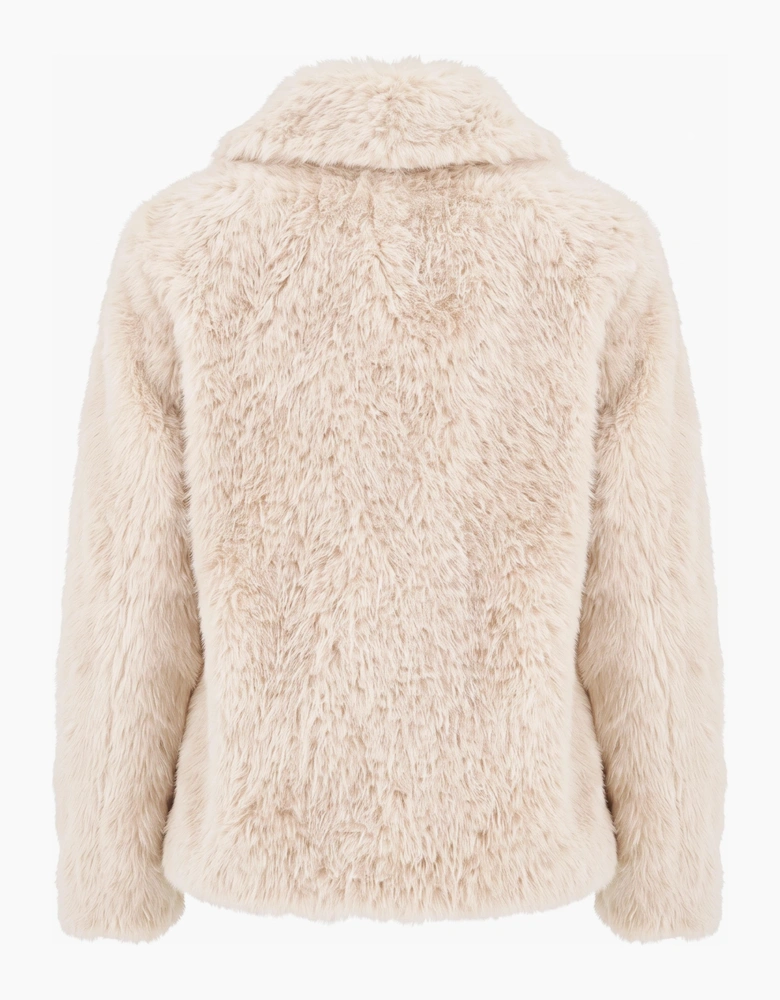 Galaxy Faux Fur Jacket - Cream