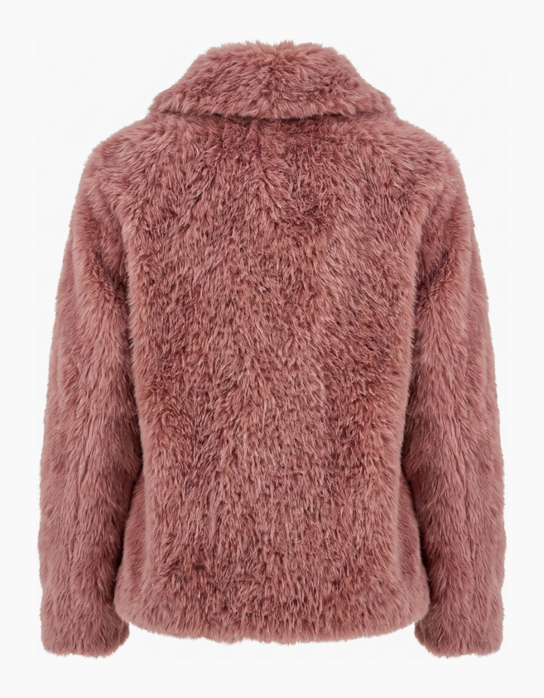 Galaxy Faux Fur Jacket - Rose