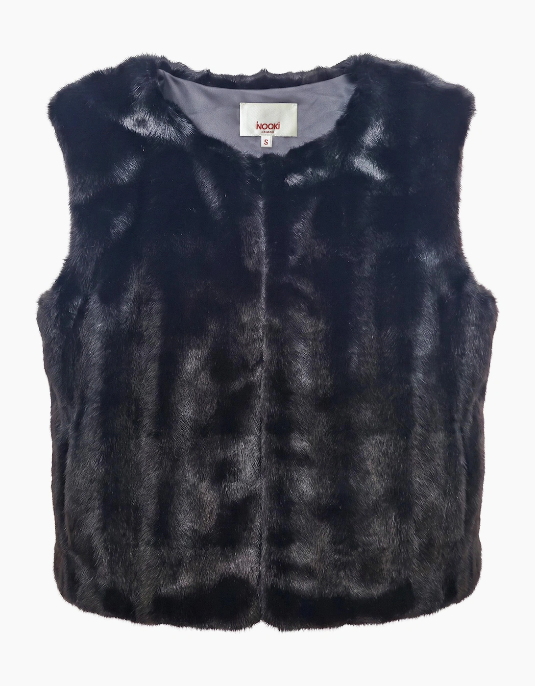 Edelweiss Faux Fur Gilet - Black