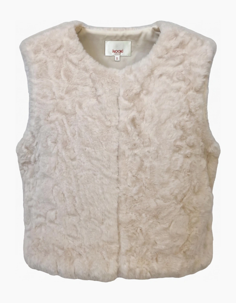 Edelweiss Faux Fur Gilet - Cream
