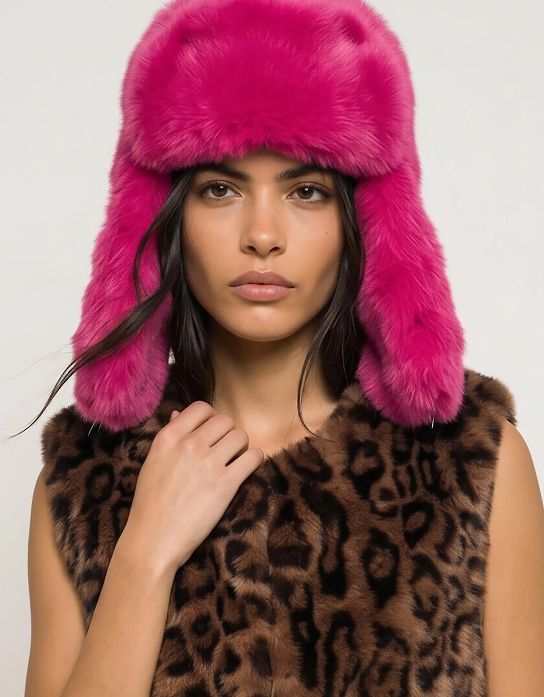 Edelweiss Faux Fur Gilet - Chocolate Leopard