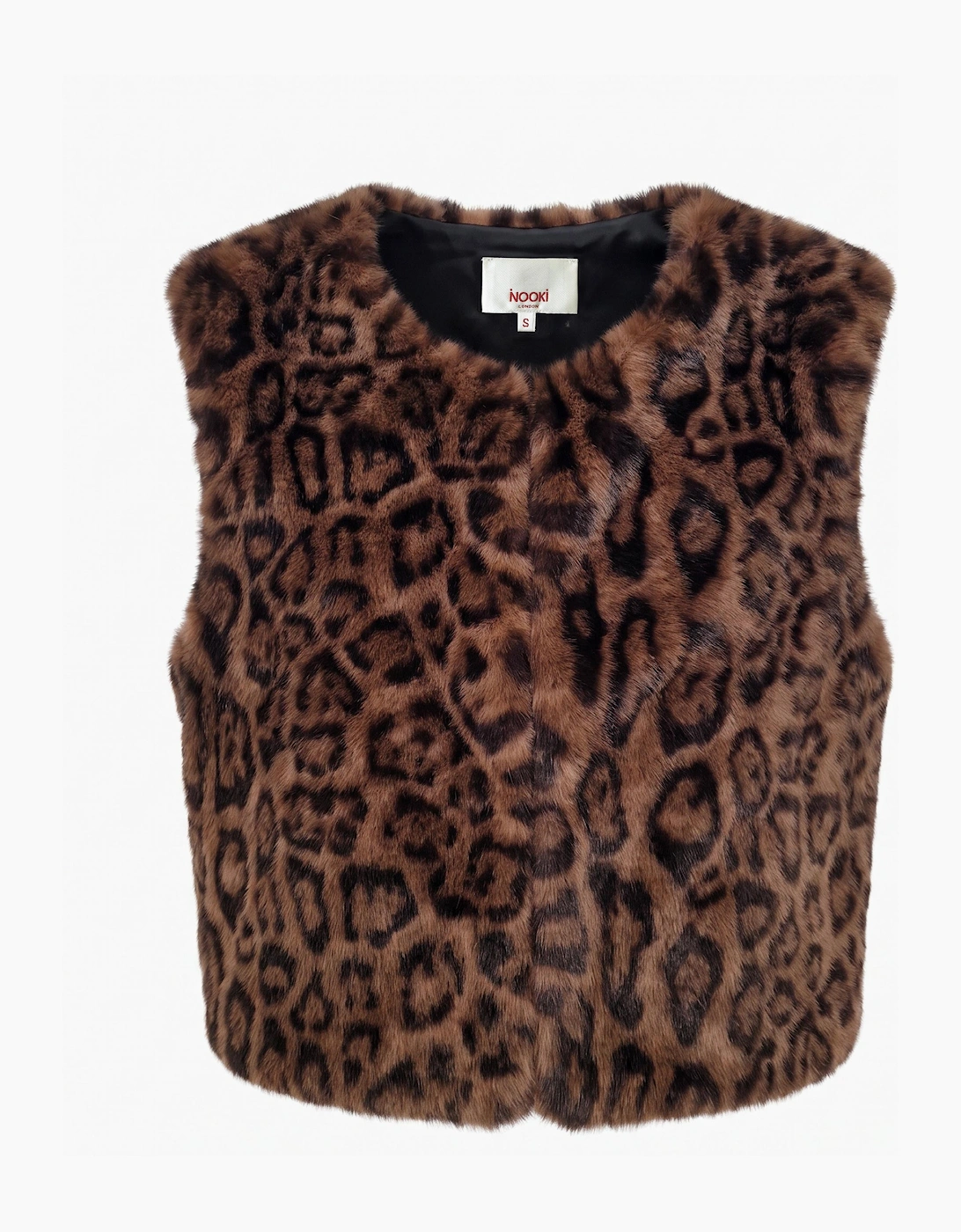 Edelweiss Faux Fur Gilet - Chocolate Leopard