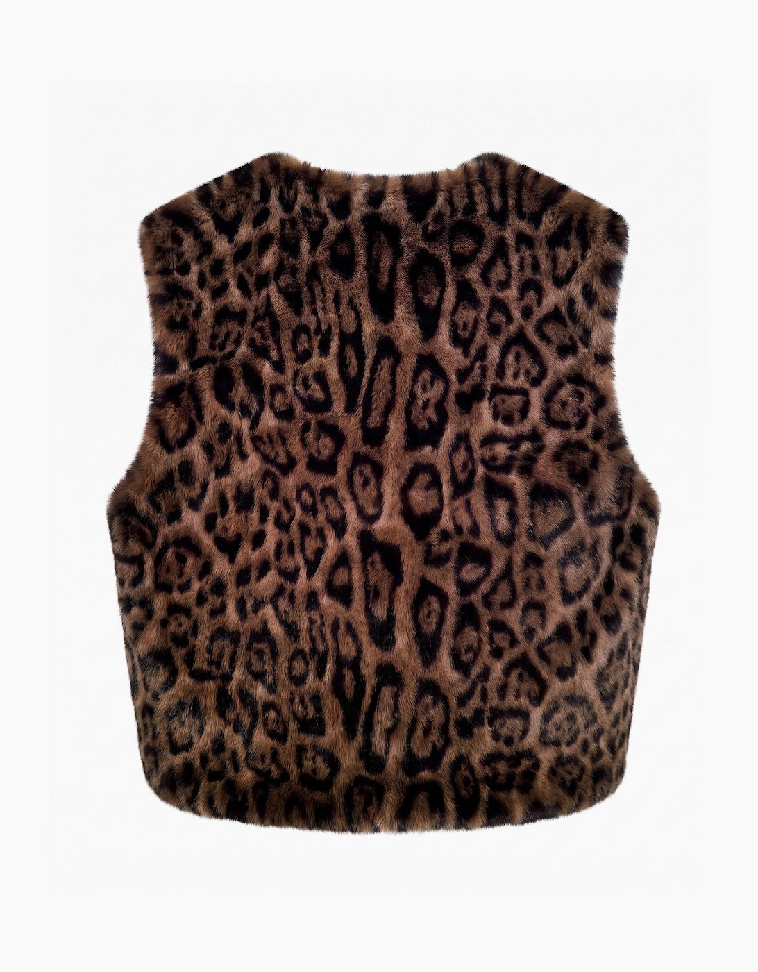 Edelweiss Faux Fur Gilet - Chocolate Leopard