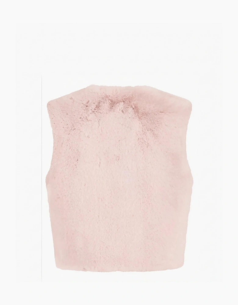 Edelweiss Faux Fur Gilet - Nude