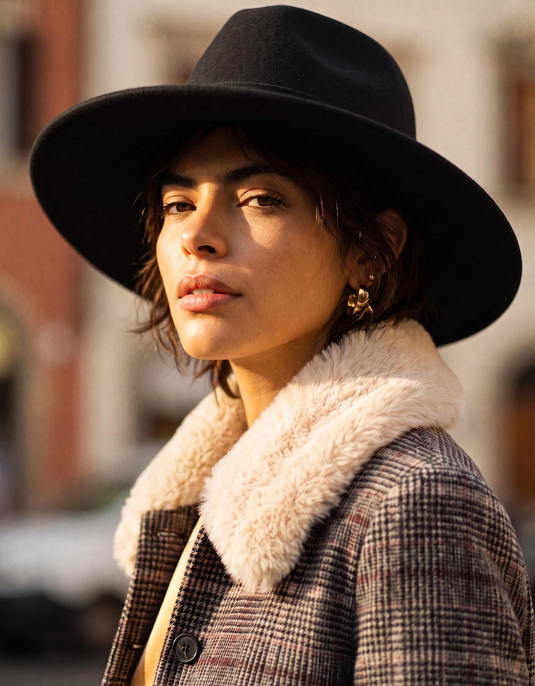 Gisele Wool Check Coat - Multi